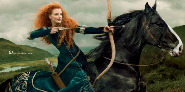 Jessica Chastain as Princess Merida in Latest Disney Dream Portrait by Annie Leibovitz for Walt Disney Parks & Resorts