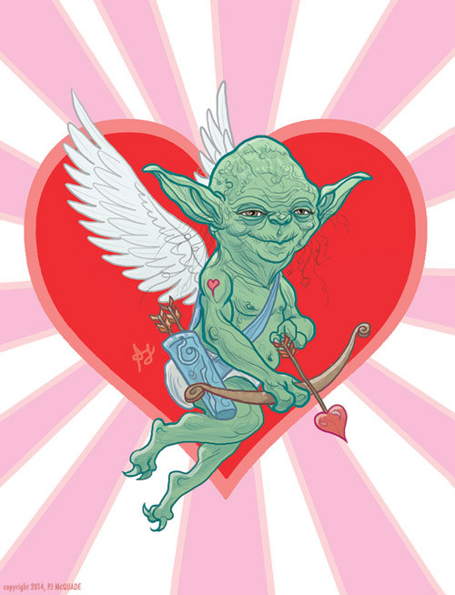 STAR WARS Yoda Cupid Love Card created by CastleMcQuade (Purchase it here)