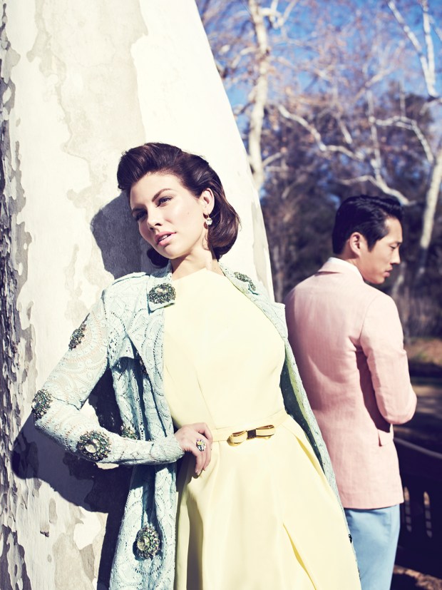 Steven Yeun and Lauren Cohan