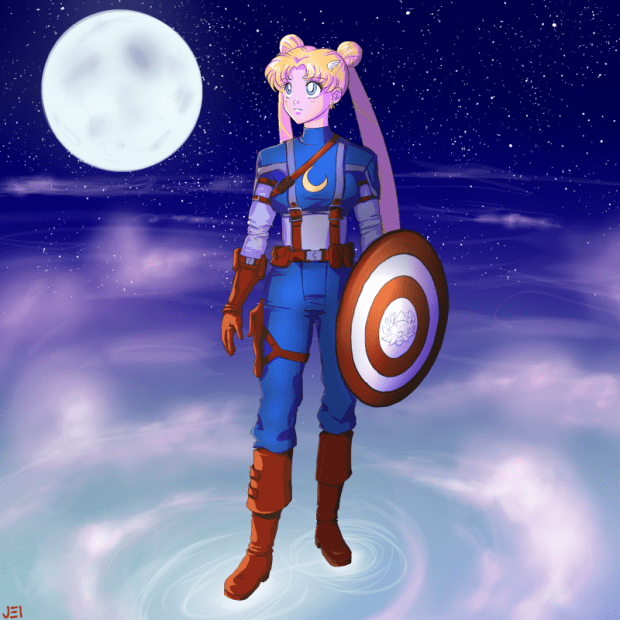 Sailor Moon as Captain America
