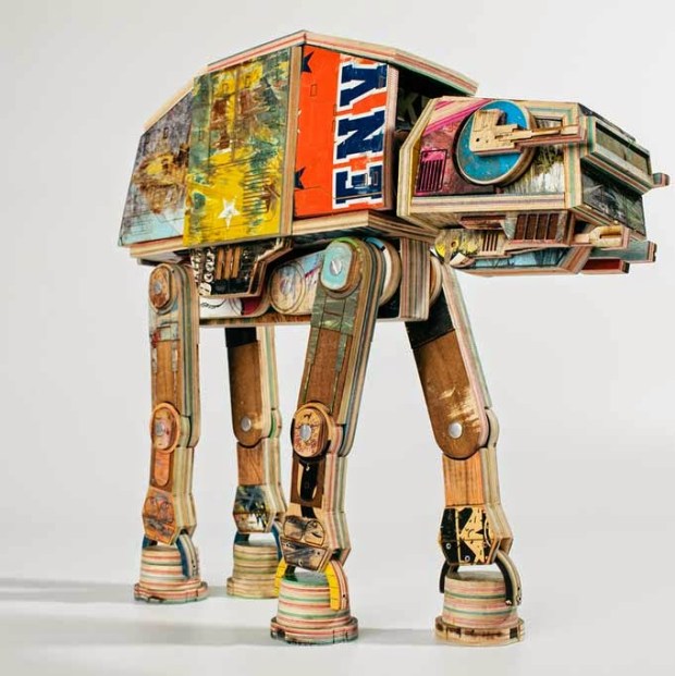 Star Wars AT-AT_Made out of Skateboards_by Derek Keenan