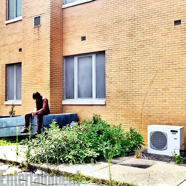 A quiet moment between takes - Image Credit: Courtesy of Norman Reedus