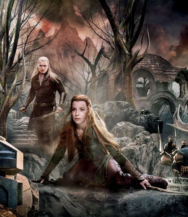 The Hobbit_The Battle of the Five Armies_Banner Tapestry_Legolas and Tauriel