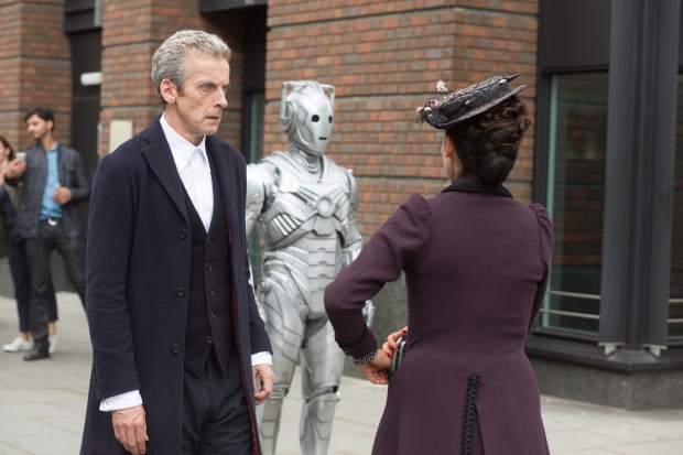 Picture shows: PETER CAPALDI as The Doctor, Cyberman, MICHELLE GOMEZ as Missy