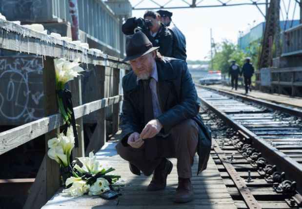 GOTHAM: Detective Bullock (Donal Logue) examines a crime scene in the "Spirit of The Goat" episode of GOTHAM airing Monday, Oct. 27 (8:00-9:00 PM ET/PT) on FOX. ©2014 Fox Broadcasting Co. Cr: Jessica Miglio/FOX