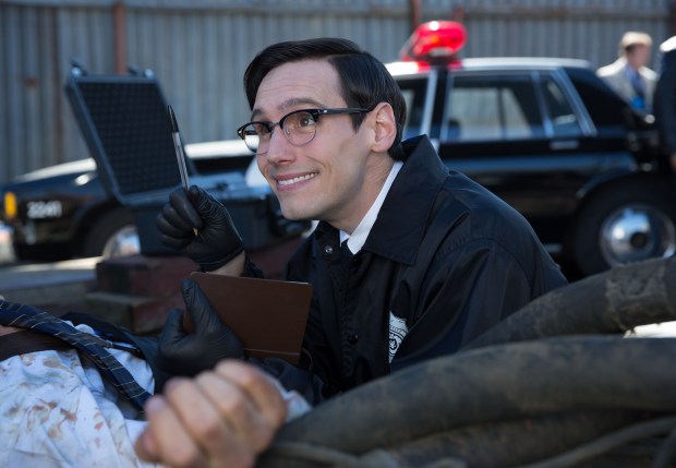 GOTHAM: Edward Nygma (Cory Michael Smith) finds a piece of evidence in the "The Mask" episode of GOTHAM airing Monday, Nov. 10 (8:00-9:00 PM ET/PT) on FOX. ©2014 Fox Broadcasting Co. Cr: Jessica Miglio/FOX