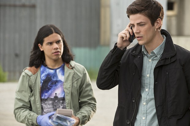 The Flash -- "Plastique" Pictured (L-R): Carlos Valdes as Cisco Ramon and Grant Gustin as Barry Allen -- Photo: Jack Rowand/The CW -- ÃÂ© 2014 The CW Network, LLC. All rights reserved.