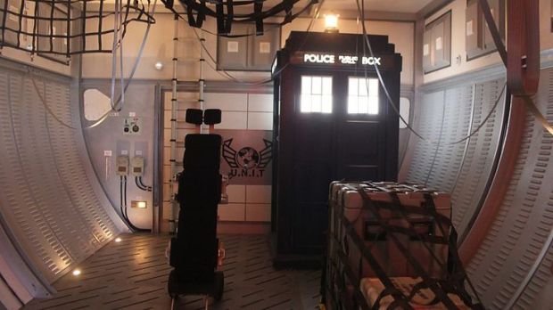 The TARDIS aboard Boat One.