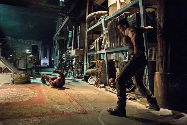 The Flash -- "The Flash is Born" Pictured (L-R): Grant Gustin as The Flash and Greg Finley as Tony Woodward -- Photo: Cate Cameron/The CW -- ÃÂ© 2014 The CW Network, LLC. All rights reserved.