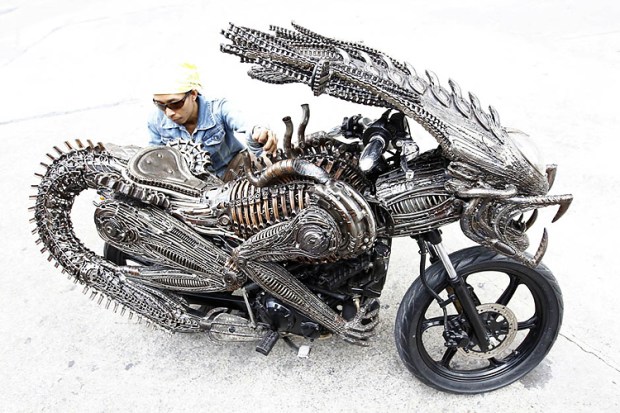 Alien motorcycle by Artist Roongrojna Sangwongprisarn