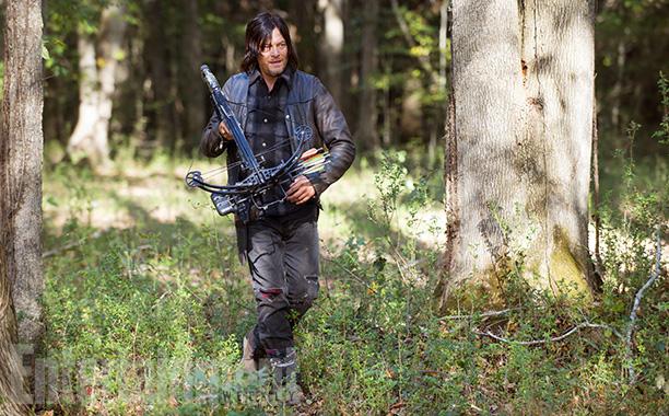 "Today was a big day," said Norman Reedus on Nov. 4, the day EW got to follow him around on the ''Walking Dead'' set. "It was a heavy episode, there was a lot going on," and that meant cramming in as much work as possible while they still had daylight. "We fight the light a lot," says Reedus. "Especially now, with daylight savings time and everything, the sun goes down real early. We’re such a tight group here, and everyone knows what to do to get it. It doesn’t have that sort of feeling some jobs have, where you’ll do a movie or something and have endless hours to get a cappuccino and work the character out. It almost does you a disservice, I think, to have downtime sometimes.” (Image Credit: Gene Page/AMC)