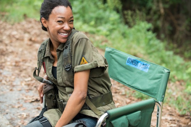 Sonequa Martin-Green - The Walking Dead _ Season 5, Episode 10 _ BTS - Photo Credit: Gene Page/AMC