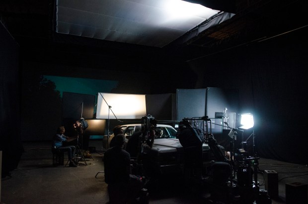 Steven Yeun - The Walking Dead _ Season 5, Episode 11 _ BTS - Photo Credit: Gene Page/AMC