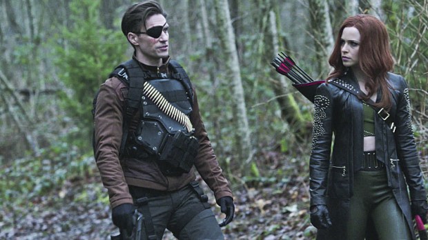 Arrow -- "Suicidal Tendencies" -- Image AR317_SG_0021 -- Pictured (L-R): Michael Rowe as Floyd Lawton / Deadshot and Amy Gumenick as Carrie Cutter / Cupid -- Photo: The CW -- ÃÂ© 2015 The CW Network, LLC. All Rights Reserved.