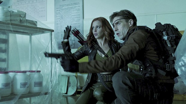 Arrow -- "Suicidal Tendencies" -- Image AR317_SG_0034 -- Pictured (L-R): Amy Gumenick as Carrie Cutter / Cupid and Michael Rowe as Floyd Lawton / Deadshot -- Photo: The CW -- ÃÂ© 2015 The CW Network, LLC. All Rights Reserved.