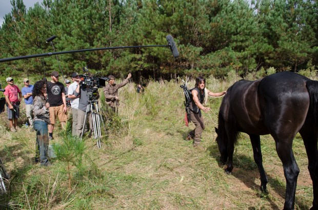 Norman Reedus - The Walking Dead _ Season 5, Episode 13 _ BTS - Photo Credit: Gene Page/AMC