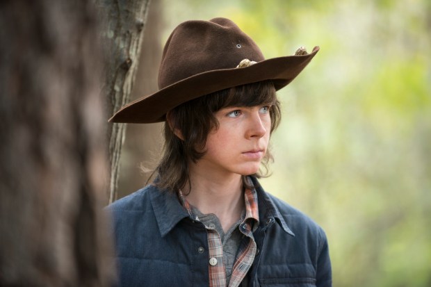 Chandler Riggs as Carl Grimes - The Walking Dead _ Season 5, Episode 15 - Photo Credit: Gene Page/AMC