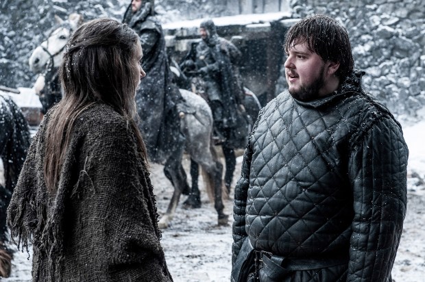 Pictured: Hannah Murray as Gilly, John Bradley as Samwell Tarly. Photographer: Helen Sloan/HBO