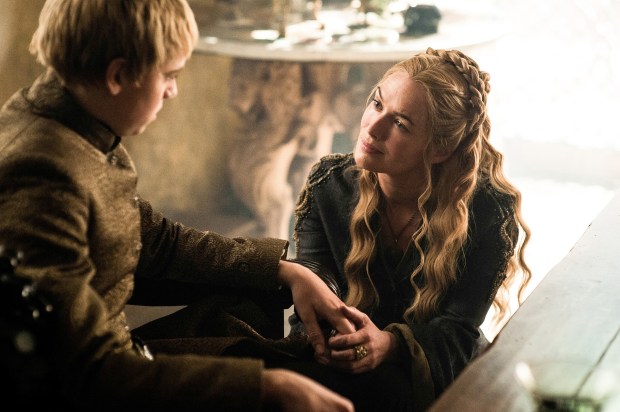 Pictured: Dean-Charles Chapman as King Tommen Baratheon, Lena Headey as Cersei Lannister. Photographer: Helen Sloan/HBO