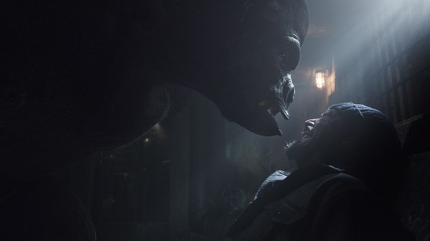 The Flash -- "Grodd Lives" -- Image FLA121SG_033.090.007 -- Pictured (L-R): Grodd and Jesse L. Martin as Detective Joe West -- Photo: The CW -- ÃÂ© 2015 The CW Network, LLC. All rights reserved.