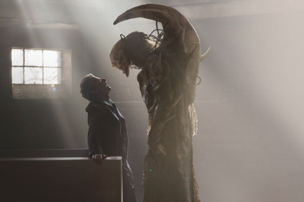 Picture shows: Peter Capaldi as the Doctor with The Fisher King - (C) BBC - Photographer: Simon Ridgway
