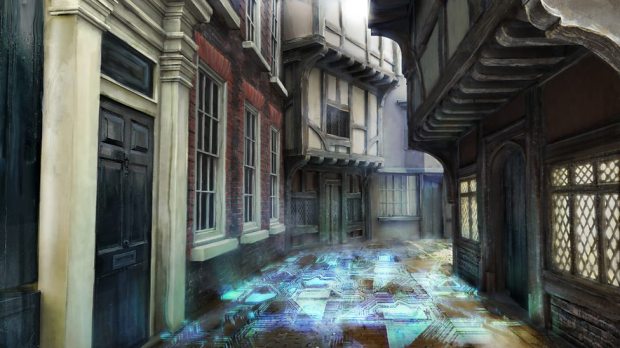 Concept art – the trap street’s floor security system.