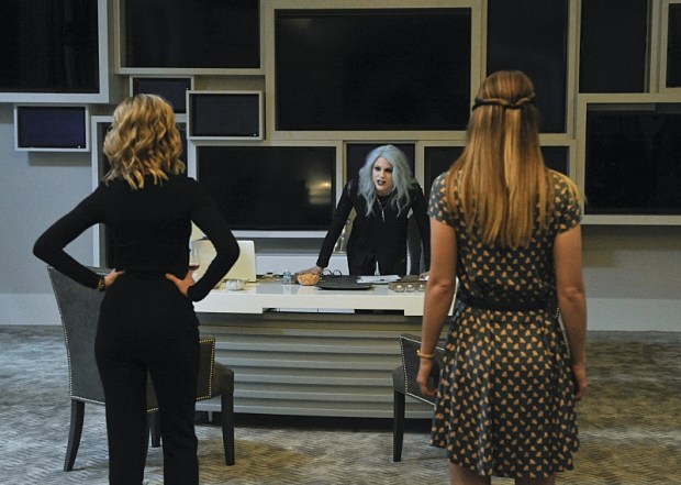 "Livewire" -- When an accident transforms a volatile CatCo employee into the villainous Livewire (Brit Morgan, center), she targets Cat (Calista Flockhart, left) and Supergirl (Melissa Benoist, right), on SUPERGIRL, Monday, Nov. 23 (8:00-9:00 PM, ET/PT) on the CBS Television Network. Photo: Darren Michaels/Warner Bros. Entertainment Inc. ÃÂ© 2015 WBEI. All rights reserved.