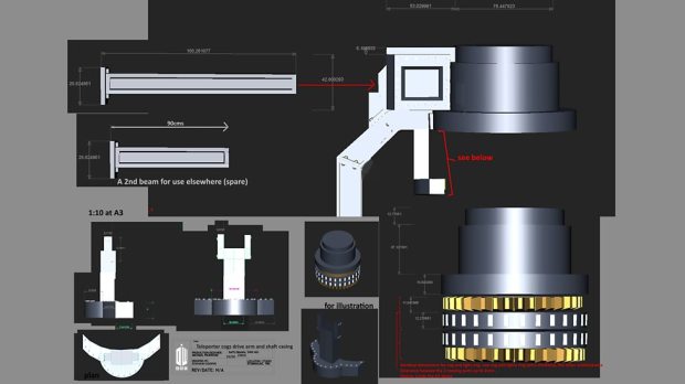 Concept art and measurements – teleporter cogs.