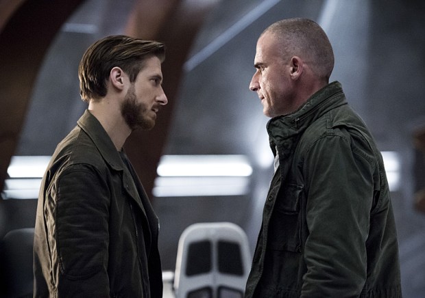 DC's Legends of Tomorrow -- "Blood Ties" -- Image LGN103A_0205b.jpg -- Pictured (L-R): Arthur Darvill as Rip Hunter and Dominic Purcell as Mick Rory/Heat Wave -- Photo: Cate Cameron/The CW -- ÃÂ© 2016 The CW Network, LLC. All Rights Reserved.