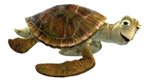 CRUSH (voice of Andrew Stanton) and his SQUIRT (voice of Bennett Dammann) just might be the coolest turtles in the ocean. They’re always happy to lend a flipper to a fish in need. Cruising the ocean for more than a hundred years definitely has its advantages.