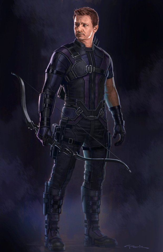 "Concept art versions I painted up for #Hawkeye on #CaptainAmericaCivilWar (Tactical & Ultimates look)"