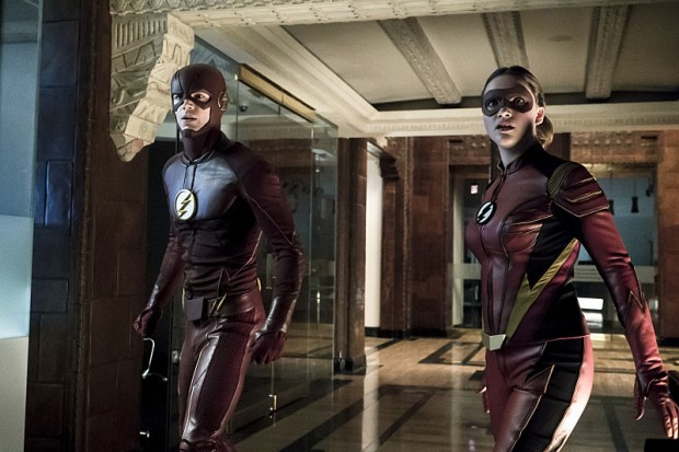 The Flash -- "The New Rouges" -- Image FLA304a_0085b.jpg -- Pictured (L-R): Grant Gustin as The Flash and Violett Beane as Jesse Quick -- Photo: Katie Yu/The CW -- ÃÂ© 2016 The CW Network, LLC. All rights reserved.